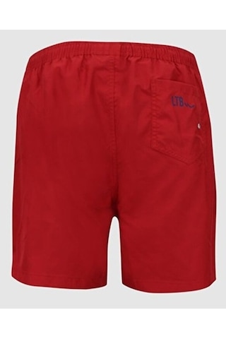 Ltb Beli Bağlama Detaylı Basıc Kırmızı Deniz Şort