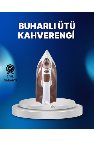 Mey İthalat Buharlı Ütü 2200w Kireç Önleyici Self Clean Damlatmaz Kahverengi