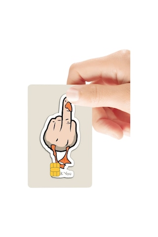 Nah Ördek Figürlü Parlak Kredi/banka Kart Kaplama Sticker Standart
