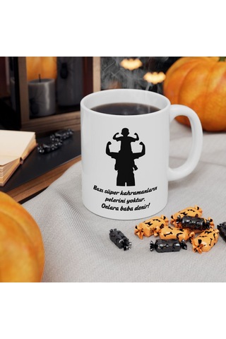 Babalar Günü - Doğum Günü Hediyesi - Hediye Porselen Kupa Bardak 11 Beyaz