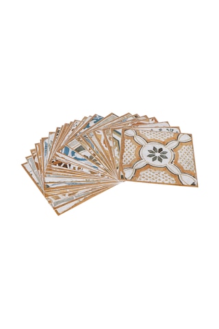 Gajeena Pvc 15x15cm 24 Adet Vintage Desenli Su Geçirmez, Yağ Geçirmez, Kolay Kurulum Ev Dekorasyonu Otostik Duvar Sticker Et149 Diğer