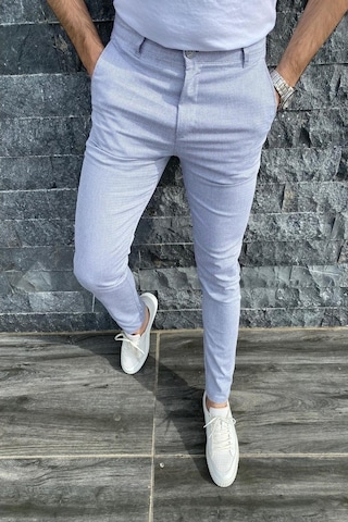 Oksit Zoom 108 Desenli Slim Fit Likralı Keten Pantolon