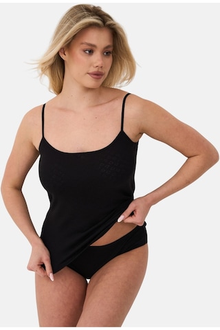 Alya Underwear %100 Pamuk Kumaşlı İp Askılı Kadın Atlet Jakarlı Ribana Kalp İşlemeli 5'li Paket Beyaz Siyah
