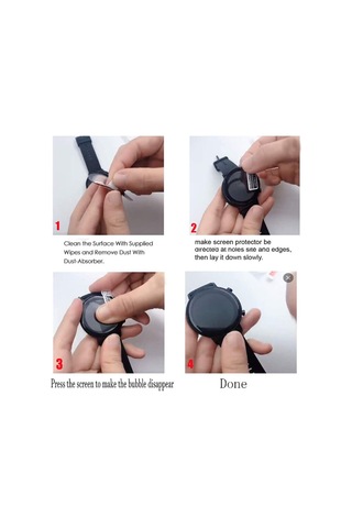 Microcase Huawei Watch GT3 Pro 46 MM Tam Kaplama 3D Pet Ekran Koruyucu ZR Siyah