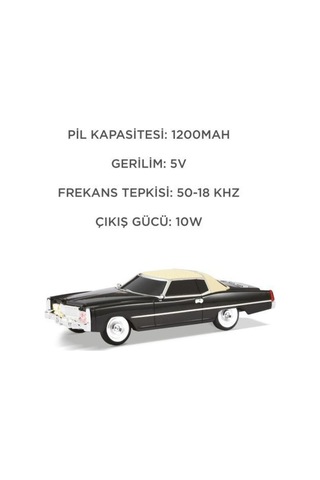 Bluetooth Hoparlör Cadillac 1969 Görünümlü Retro Klasik Araba Tasarımlı 10w Fm Usb Tws Speaker D83