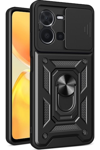 Nihcase Vivo Y35 Kılıf Magnetik Standlı Kamera Korumalı Slide Sürgülü Cover Kapak