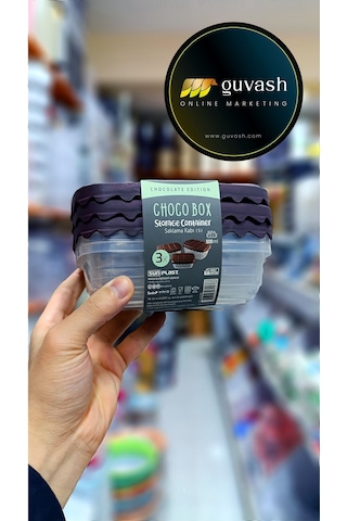 3'lü Saklama Kabı Mükemmel Görünüm Çikolata Kapaklı Yok Böylesi Şeffaf-kahverengi