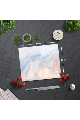 Cam Kesme Tahtası Supreme Mermer Görünümlü 29cm X 34cm