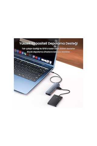 Veggieg 4 Portlu 10gbps Type-c To 4 Usb-a 3.2 Gen2 Usb Çoklayıcı Dönüştürücü Hub