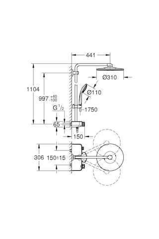 Grohe Euphoria Smartcontrol 310 Duo Duş Sistemi Duvara Monte Term