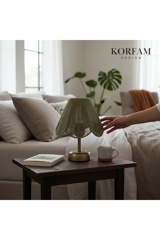 Rosalinda Modeli - Yeşil Çiçek Şeklinde Kablosuz Pilli Masa & Gece Lambası Çok Renkli