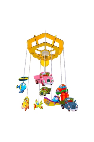 Kuk Design Vec Taşıtlar Çocuk Odası Avizesi Ahşap Sarkıt