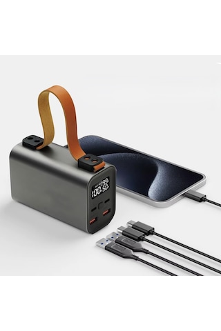 50000 Mah 100w Hızlı Şarj Powerbank Dijital Gösterge Type-c & Usb Çoklu Çıkış Süper Güçlü Power Bank Siyah