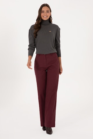 U.S. Polo Assn. Kadın Bordo Loose Fit Kanvas Pantolon 50316913-VR177