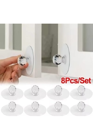 Brokoli Home 8 Ad Dolap Çekmece Tutacağı Pratik Yapışkanlı Komidin Çekmece Kulpu Askı Askılık Çok Renkli