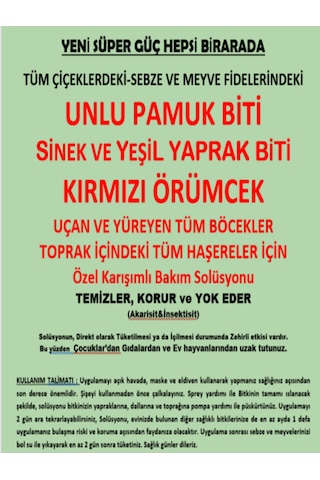 2,5 Lt Çiçekler Için Unlu Pamuk Biti Ilacı Hediyeli
