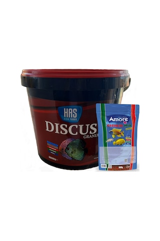 Discus 3 Kg Kova ve Cichlid Mix Granules 860gr Poşet Balık Yemi