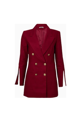 Alice And Olivia Campbell Yırtmaç Kollu Tailored Blazer Koyu Kırmızı