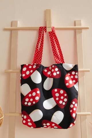 Poprat Desen Mavi Puantiyeli Bez Plaj Alışveriş Çantası Çok Renkli