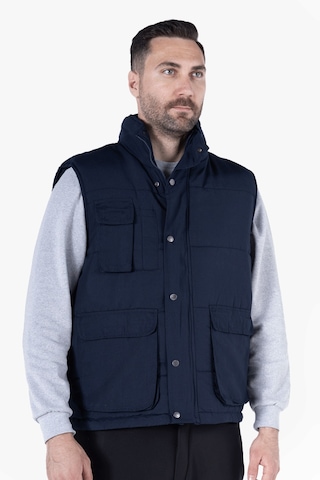 Elyaf Dolgulu Dik Yakalı Yelek Lacivert