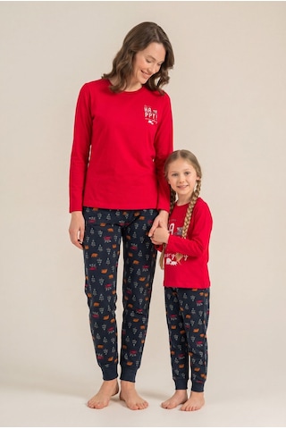 Rolypoly Be Happy Everyday Anne Kız Kırmızı Uzun Kol Pijama Takım Rp3932-a-v1 Rp3932-a-v1