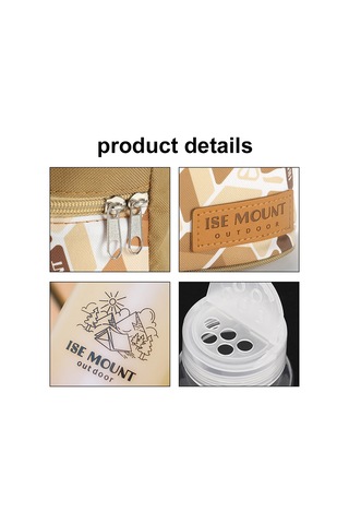 Mufunye 7 Parça Kamp Mutfak Şase Seti: 3 Plastik Şişe + 4 Cam Kavanoz, Oxford Kumaş Taşıma Çantası - Sarı Sarı