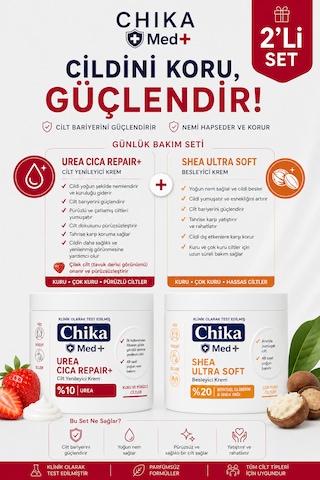 Chika Med + Urea Cıca Repaır+ & Shea Ultra Soft Onarıcı & Besleyici 2'li Bakım Seti