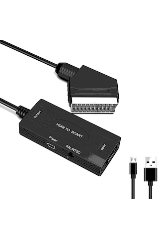 Hdmi To Scart 1080p Hd Av Video Çevirici Dönüştürücü Adaptör.