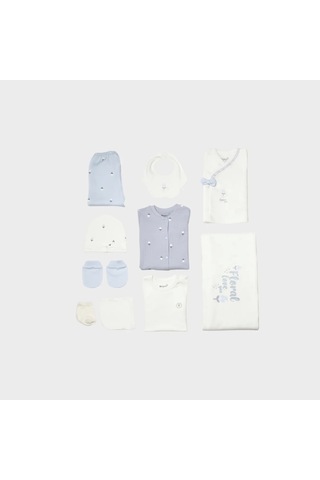 Bibaby Biorganic Love Floral 10 Parça Hastane Çıkış Seti 63243 Ekru Lila Ekru Lila Ekru - Lila