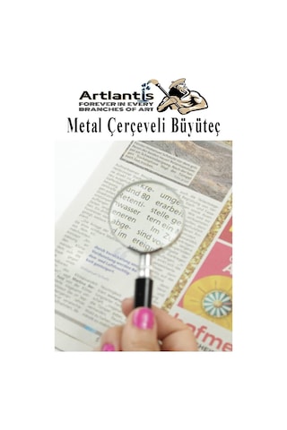 Metal Büyüteç 100 Mm 1 Adet 6x Plastik Sap Çerçeveli 10 Cm Büyüteç Merçek Okul Büro Ofis Krom Kaplama Büyüteç