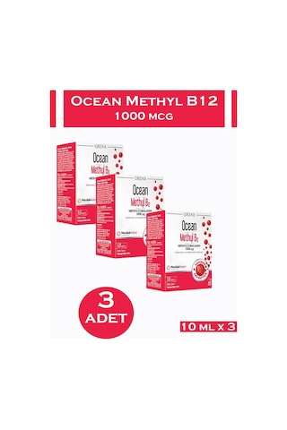 Ocean Methyl B12 1000 Mg 10 ML Sprey 3 Adet