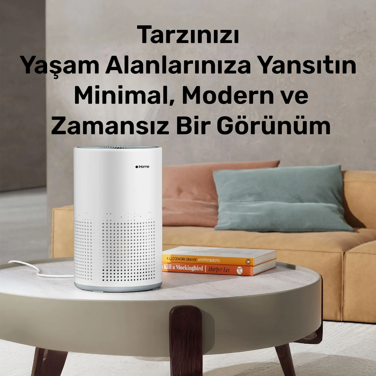 Npo İhome Arp1 Hepa-aktif Karbon Filtreli 100m3/h Işıklı Ultra Sessiz Air Purifier Hava Temizleyici