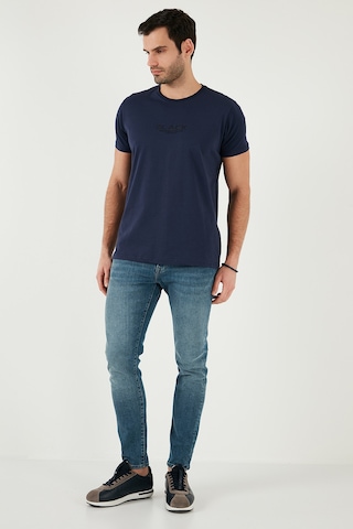 Buratti Pamuklu Slim Fit Bisiklet Yaka Erkek T Shirt 541Follow Lacivert