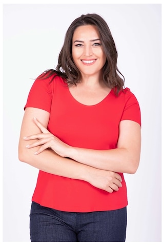 Balerin Yaka Tişört (532254326)