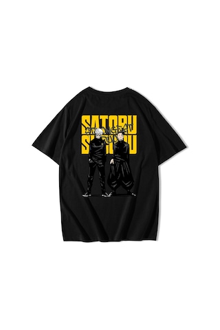 Brz Collection Unisex Oversize Anime Jujutsu Kaisen Satosugu T-shirt-siyah Siyah