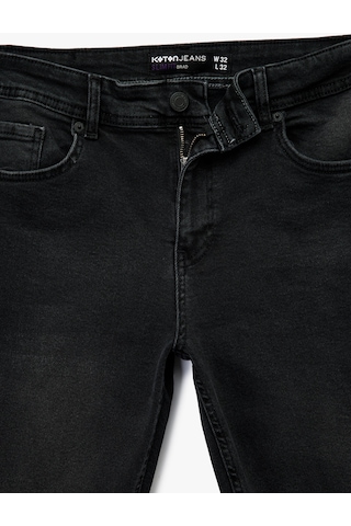 Koton Normal Bel Slim Fit Jean Pantolon - Brad Jean Siyah 6wam40003ıd Siyah