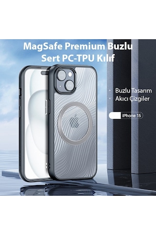 Dux Ducis Apple Uyumlu iPhone 15 Aimo Magsafe Premium Buzlu Sert Pc-tpu Kılıf