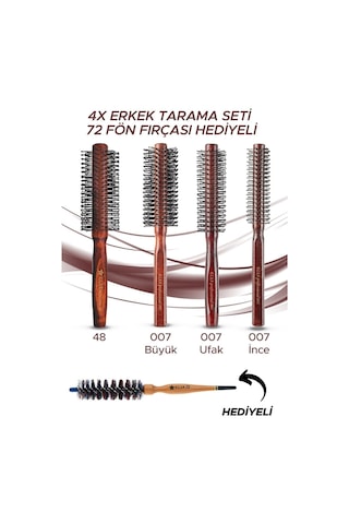 Elsa 4'lü Erkek Tarama Serisi 72 Fön Fırçası Hediye
