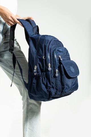 Nemo Bags Lacivert Unisex Okul Çantası, Crinkle Su Geçirmez Kumaş, Laptop Seyahat Sırt Çantası, 24 Lt, 40x30cm Lacivert