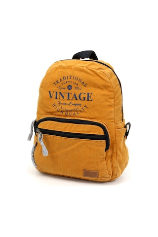 Old Cotton 5055 Turuncu Vintage Sırt Okul Seyahat Çantası Turuncu