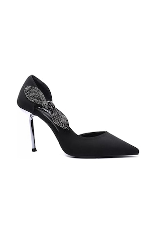 Kuum London Kuum K25-820 Siyah Stiletto 9 Cm Kadın Abiye Ayakkabı Siyah