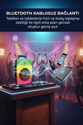 Gts-1802 Speaker Büyük Boy Işıklı Bluetooth Hoparlör 8 İnç Karaoke Mikrofon  Partiboy /aux/sd