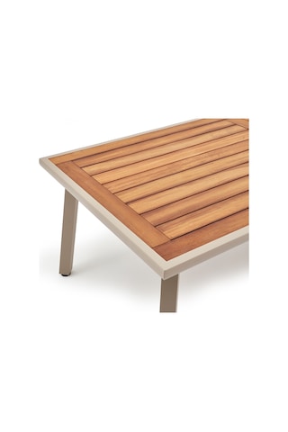 Milano Iroko Tabla 100x230 Alüminyum Masa - Kum Rengi Kum Rengi