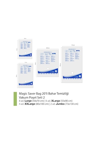 Magic Saver Bag 20´Li Bahar Temizliği Vakumlu Poşet Seti 2