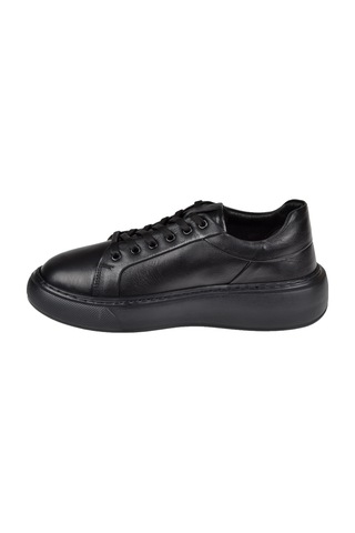 Pullman Hakiki Deri Kadın Spor Ayakkabı Sneaker Ahu-3090 Siyah