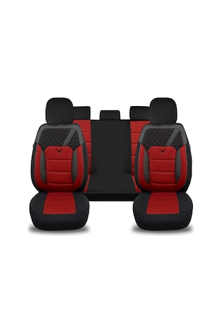 Pandami Oto Koltuk Kılıfı, Tam Set, Gofraj / Kırmızı
