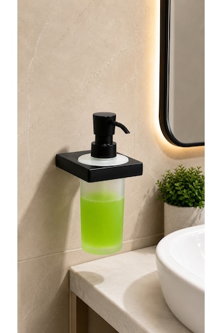 Flat Sıvı Sabunluk Mat Siyah Ba1019 006 Al6-c1