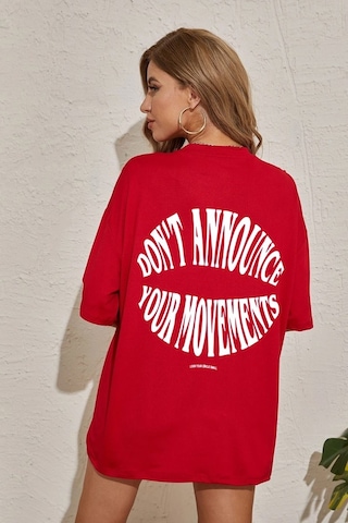 Unisex Dont Baskılı T-shirt Kırmızı