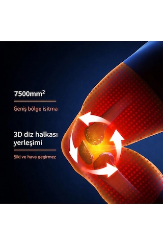 Glr Yc-906a Şarjlı Isıtmalı Diz Bandajı Isı Terapisi Masaj Aleti Gri