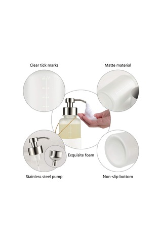 Roetell Cam Köpük Sabunluk, Paslanmaz Çelik Pompalı Sabun